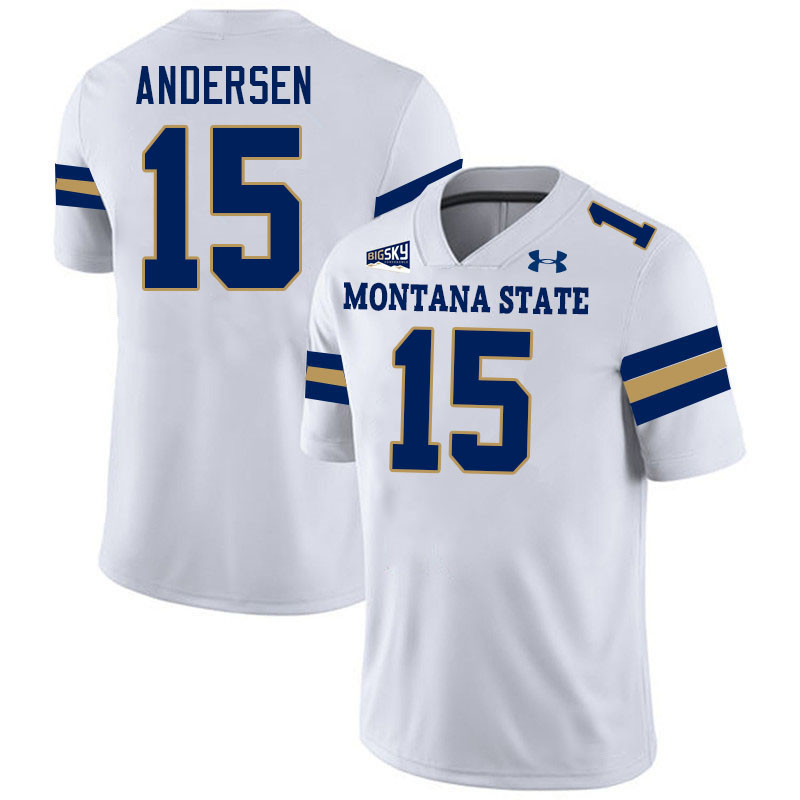 Men #15 Troy Andersen Montana State Bobcats Jerseys Football Stitched-White Men #15 Troy Andersen Montana State Bobcats Jerseys Football Stitched-White